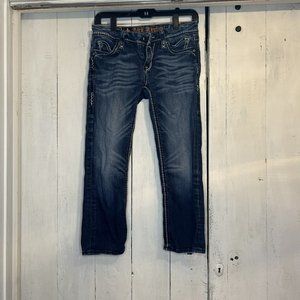 Womens Sz 28 ROCK REVIVAL Charlotte CAPRI JEANS NICE